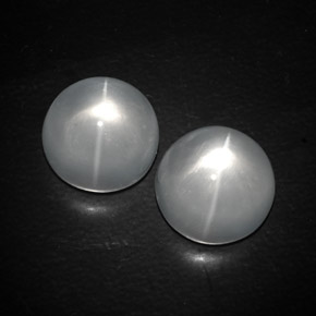 13.03캐럿 천연 화이트 Quartz Cat's Eye 보석, 라운드 컷, 11.01 mm, 투명한