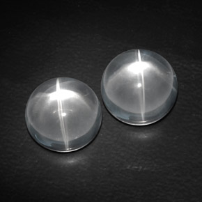 캐럿 천연 화이트 Quartz Cat's Eye 보석, 라운드 컷, 11.10 mm, 투명한