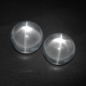 캐럿 천연 화이트 Quartz Cat's Eye 보석, 라운드 컷, 11.10 mm, 투명한