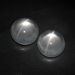 캐럿 천연 하얀색 쿼츠 캣츠아이 보석, 라운드 컷, 투명한