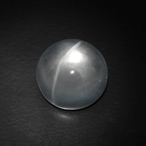 9.06캐럿 천연 화이트 Quartz Cat's Eye, 라운드 컷, 12.97 mm, 투명한