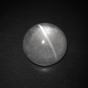 9.02캐럿 천연 화이트 Quartz Cat's Eye, 라운드 컷, 13.20 mm, 투명한