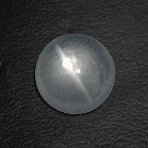 8.07캐럿 천연 화이트 쿼츠 캣츠아이, 라운드 컷, 12.28 mm, 투명한