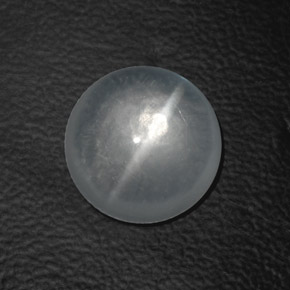8.07캐럿 천연 화이트 쿼츠 캣츠아이, 라운드 컷, 12.28 mm, 투명한