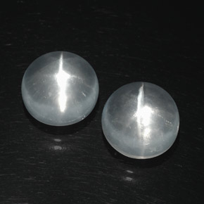 캐럿 천연 화이트 Quartz Cat's Eye 보석, 라운드 컷, 11.05 mm, 투명한