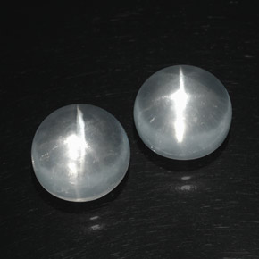 캐럿 천연 화이트 Quartz Cat's Eye 보석, 라운드 컷, 11.05 mm, 투명한