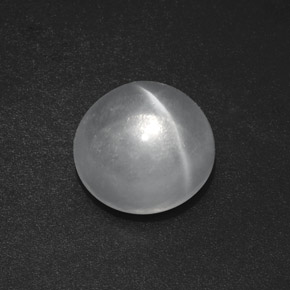 7.50캐럿 천연 클리어 화이트 쿼츠 캣츠아이, 라운드 컷, 12.07 mm, 투명한