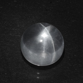 6.95캐럿 천연 화이트 Quartz Cat's Eye, 라운드 컷, 11.16 mm, 투명한