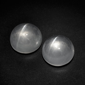 캐럿 천연 화이트 Quartz Cat's Eye 보석, 라운드 컷, 12.10 mm, 투명한