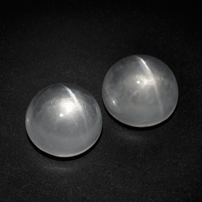 캐럿 천연 화이트 Quartz Cat's Eye 보석, 라운드 컷, 12.10 mm, 투명한