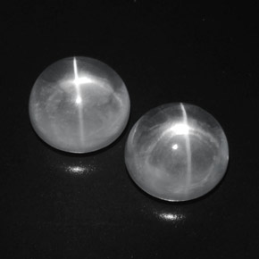 9.41캐럿 천연 클리어 화이트 Quartz Cat's Eye 보석, 라운드 컷, 10.29 mm, 투명한