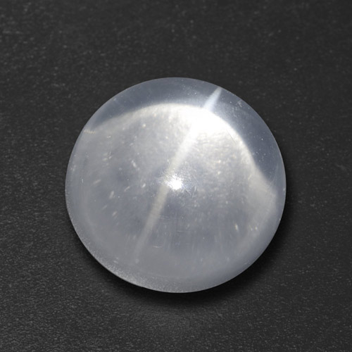 7.27캐럿 천연 하얀색 쿼츠 캣츠아이, 라운드 컷, 투명한