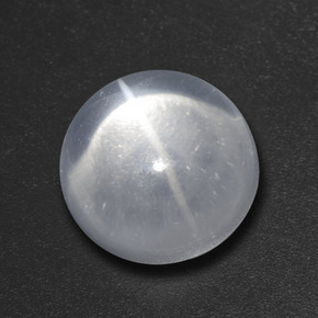 7.27캐럿 천연 하얀색 쿼츠 캣츠아이, 라운드 컷, 투명한