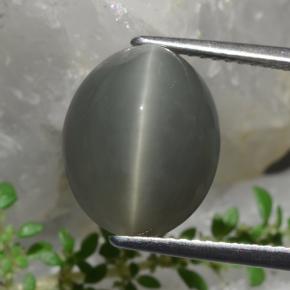 8.58캐럿 천연 녹색 쿼츠 캣츠아이, 타원형 컷, 불투명체