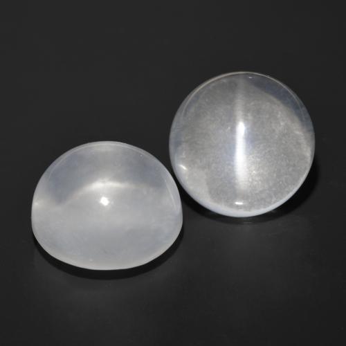 13.12캐럿 천연 화이트 Quartz Cat's Eye 보석, 라운드 컷, 11.24 mm, 투명한