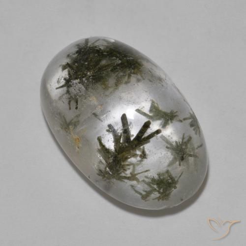 19.06ct 자연스러운 다색 헤덴베르가이트가 함유된 석영, 타원형, 투명한