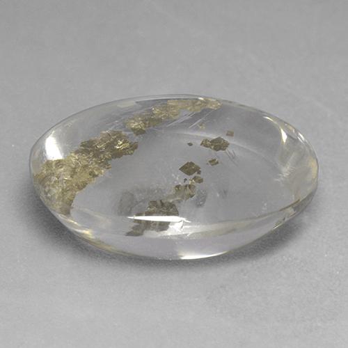 13.13캐럿 천연 다색 마르카사이트가 함유된 석영, 타원형 컷, 투명한