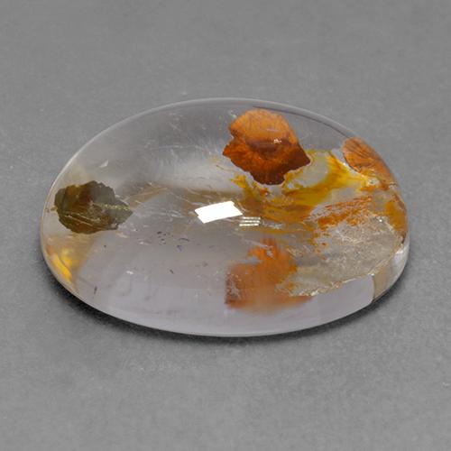 9.18캐럿 천연 다색 마르카사이트가 함유된 석영, 타원형 컷, 투명한