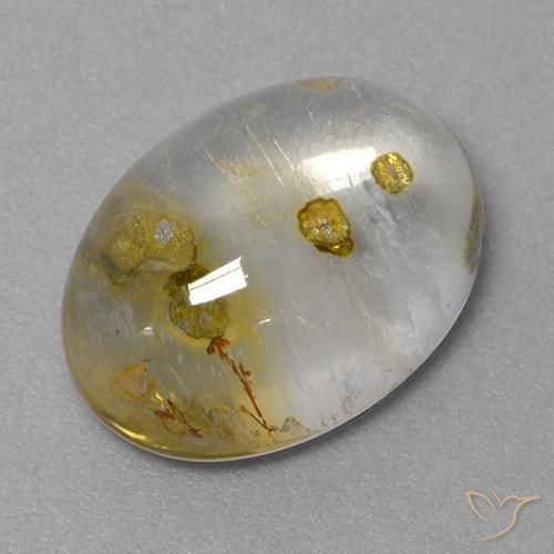 9.31캐럿 천연 멀티컬러 마카사이트 포함 쿼츠, 타원형 컷, 투명한