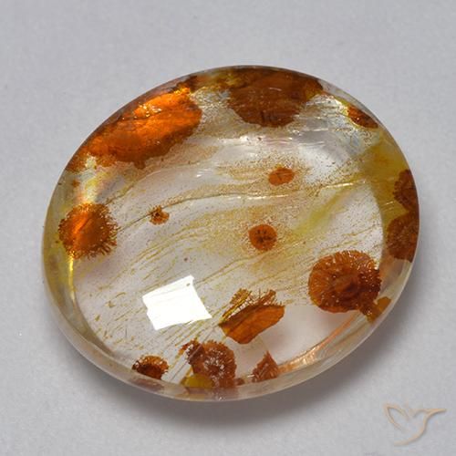 9.33ct 자연스러운 다색 마르카사이트가 함유된 석영, 타원형, 투명한