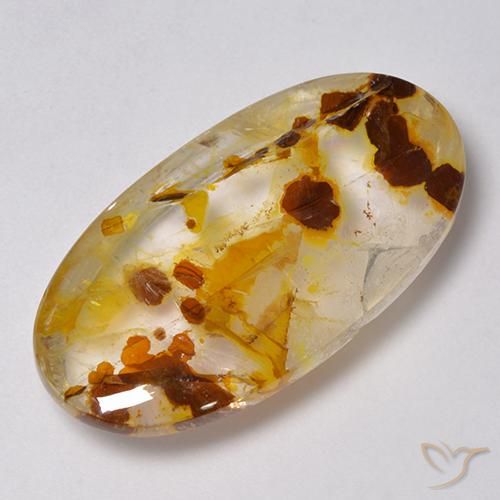 31.46ct 자연스러운 다색 마르카사이트가 함유된 석영, 타원형, 투명한
