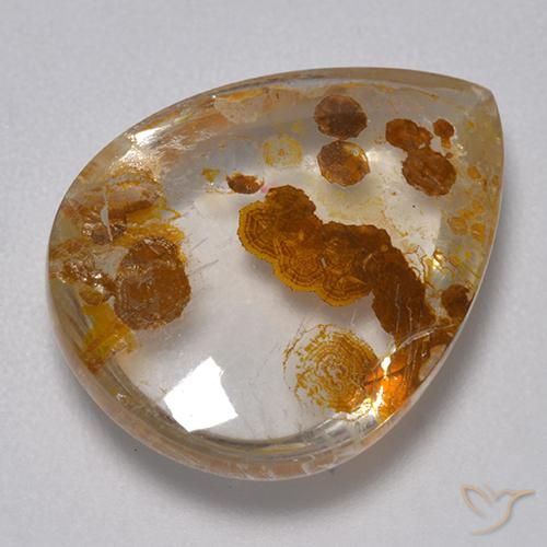 9.82ct 자연스러운 다색 마르카사이트가 함유된 석영, 배 모양, 투명한