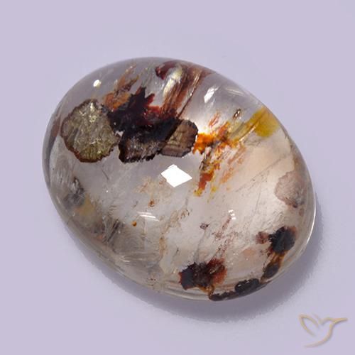 10.56ct 자연스러운 다색 마르카사이트가 함유된 석영, 타원형, 투명한