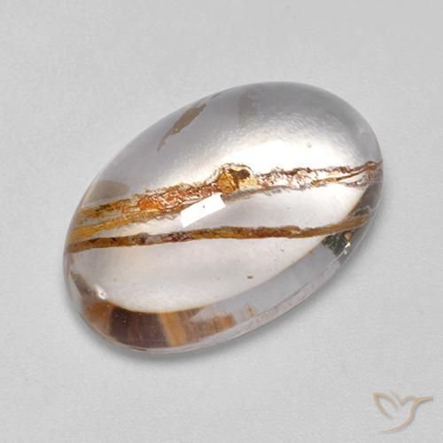12.65ct 자연스러운 다색 마르카사이트가 함유된 석영, 타원형, 투명한