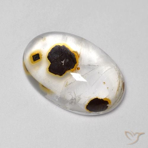 17.52ct 자연스러운 다색 마르카사이트가 함유된 석영, 타원형, 투명한