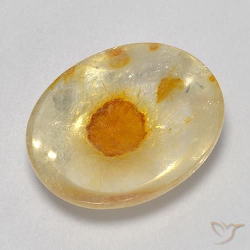 7.97ct 자연스러운 다색 마르카사이트가 함유된 석영, 타원형, 투명한
