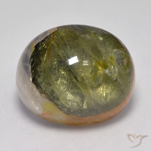 15.61ct 자연스러운 다색 마르카사이트가 함유된 석영, 타원형, 투명한