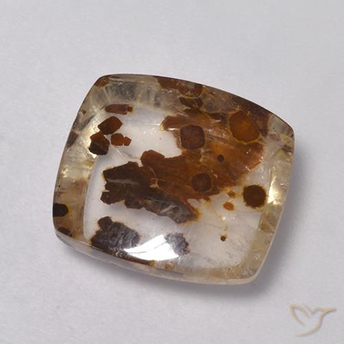 6.25ct 자연스러운 다색 마르카사이트가 함유된 석영, 방석, 투명한