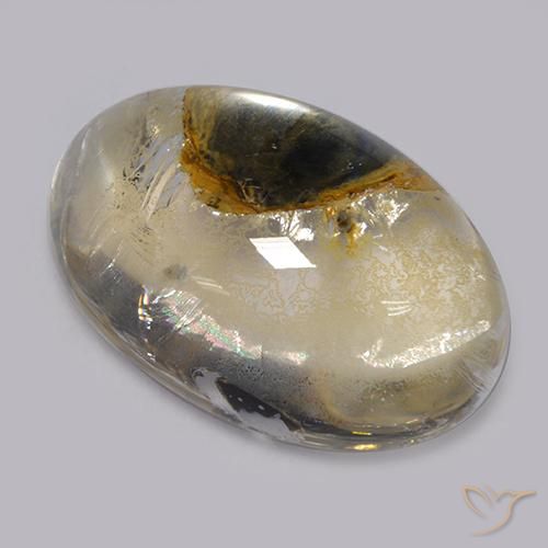 13.90ct 자연스러운 다색 마르카사이트가 함유된 석영, 타원형, 투명한