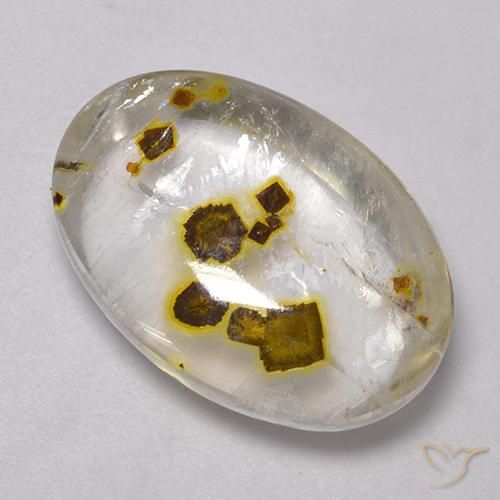 16.72ct 자연스러운 다색 마르카사이트가 함유된 석영, 타원형, 투명한