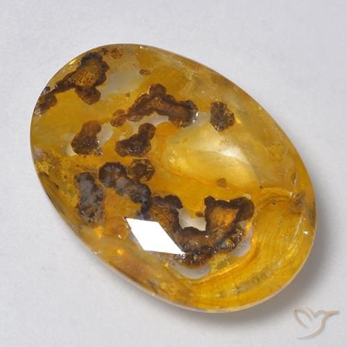 18.71ct 자연스러운 다색 마르카사이트가 함유된 석영, 타원형, 투명한
