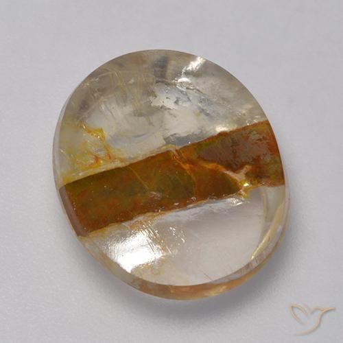 8.27ct 자연스러운 다색 마르카사이트가 함유된 석영, 타원형, 투명한