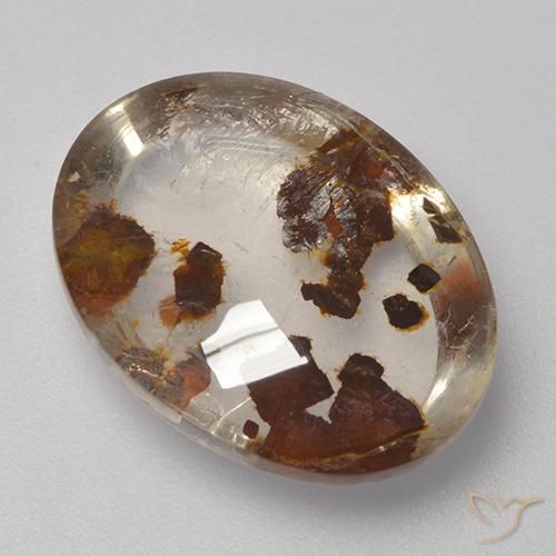 10.20ct 자연스러운 다색 마르카사이트가 함유된 석영, 타원형, 투명한