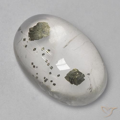 15.62ct 자연스러운 다색 마르카사이트가 함유된 석영, 타원형, 투명한