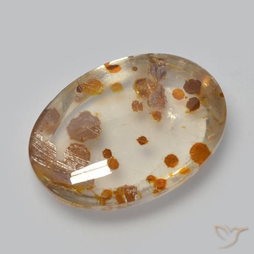 12.37ct 자연스러운 다색 마르카사이트가 함유된 석영, 타원형, 투명한