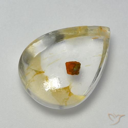 10.25ct 자연스러운 다색 마르카사이트가 함유된 석영, 배 모양, 투명한