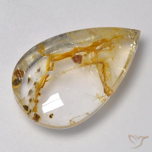 21.80ct 자연스러운 다색 마르카사이트가 함유된 석영, 배 모양, 투명한