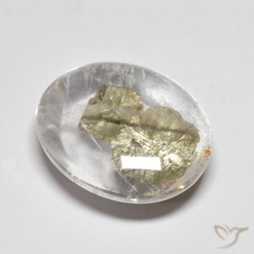 10.68ct 자연스러운 다색 마르카사이트가 함유된 석영, 타원형, 투명한