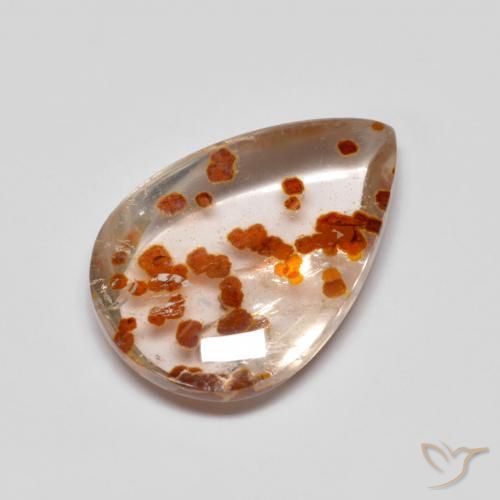 6.01ct 자연스러운 다색 마르카사이트가 함유된 석영, 배 모양, 투명한