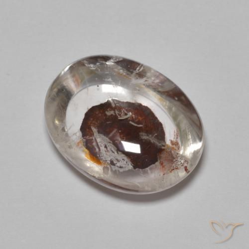 6.33ct 자연스러운 다색 마르카사이트가 함유된 석영, 타원형, 투명한