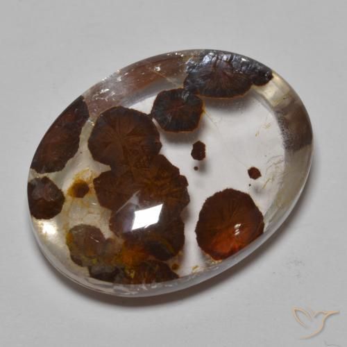 32.37ct 자연스러운 다색 마르카사이트가 함유된 석영, 타원형, 투명한