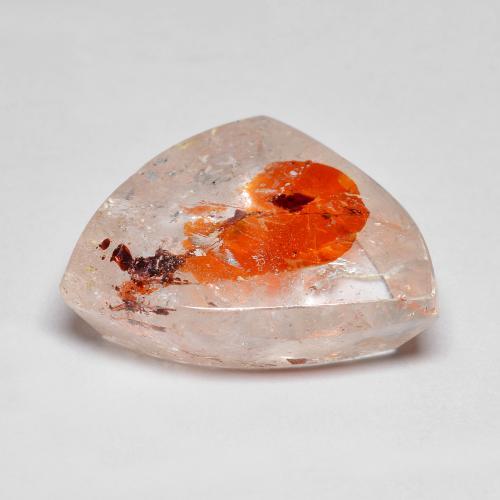 13.35캐럿 천연 멀티컬러 마카사이트 포함 쿼츠, 멋진 모양, 18.8×16.2 mm, 투명한