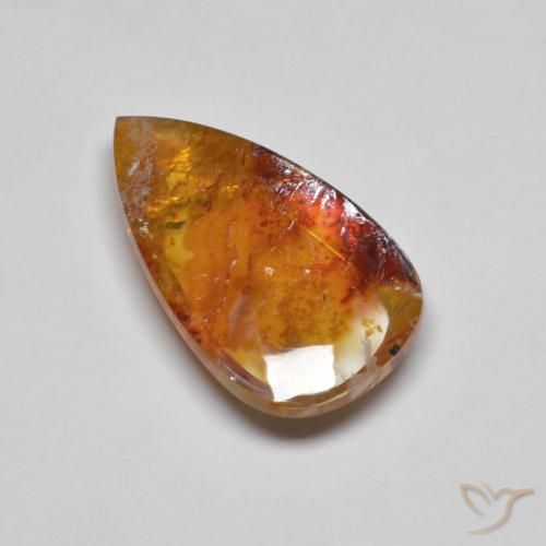 19.90ct 자연스러운 다색 마르카사이트가 함유된 석영, 배 모양, 투명한