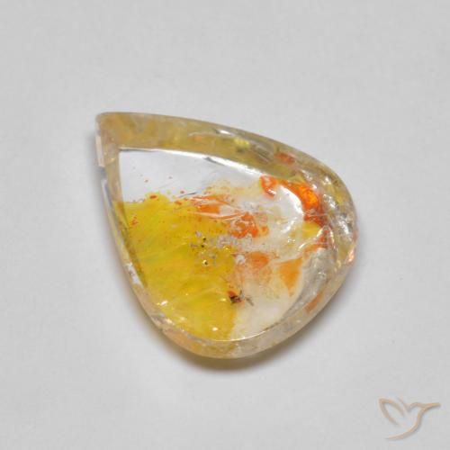 4.45ct 자연스러운 다색 마르카사이트가 함유된 석영, 배 모양, 투명한