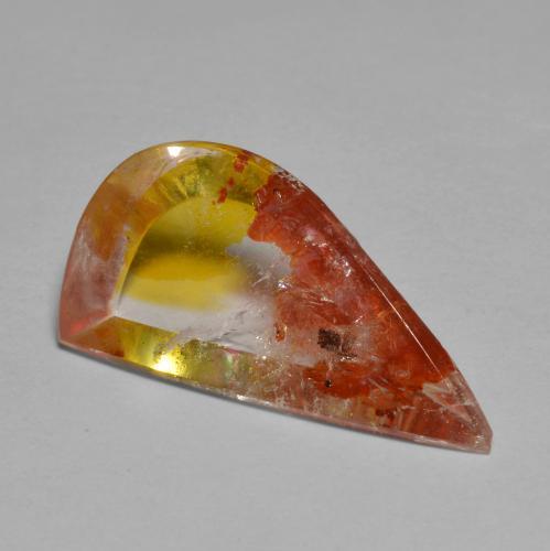 5.66캐럿 천연 멀티컬러 마카사이트 포함 쿼츠, 멋진 모양, 20.2×10.2 mm, 투명한