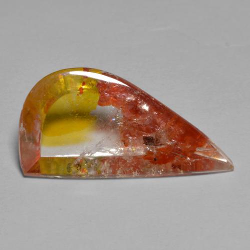 5.66캐럿 천연 멀티컬러 마카사이트 포함 쿼츠, 멋진 모양, 20.2×10.2 mm, 투명한